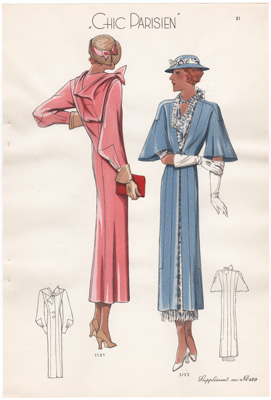 chic parisien fashion illustration 1934